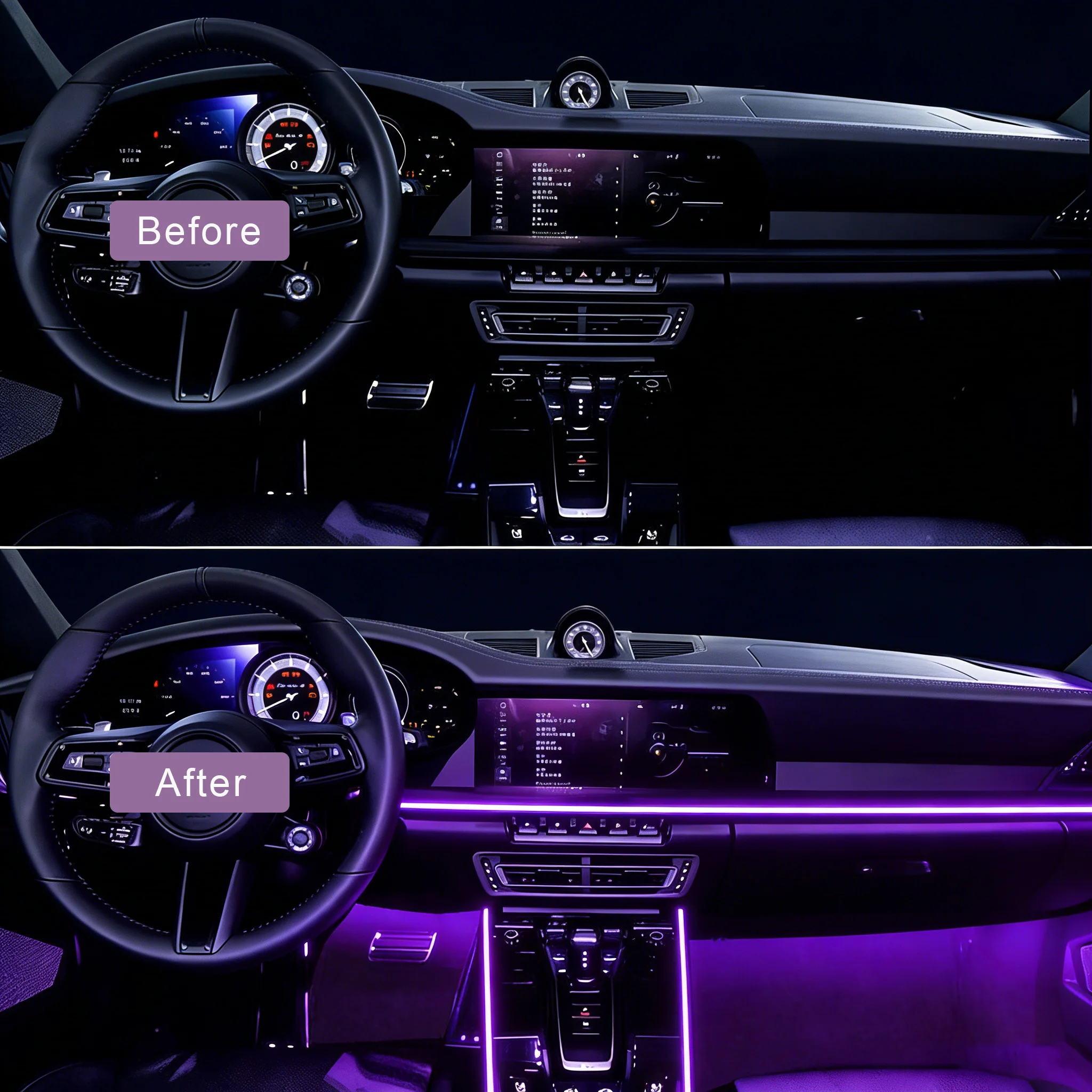 For Hyundai Accent MC Car Interior Ambient LED Light Strip USB Interface Fiber Optic Atmosphere Lamp Support Plug and play - view 4