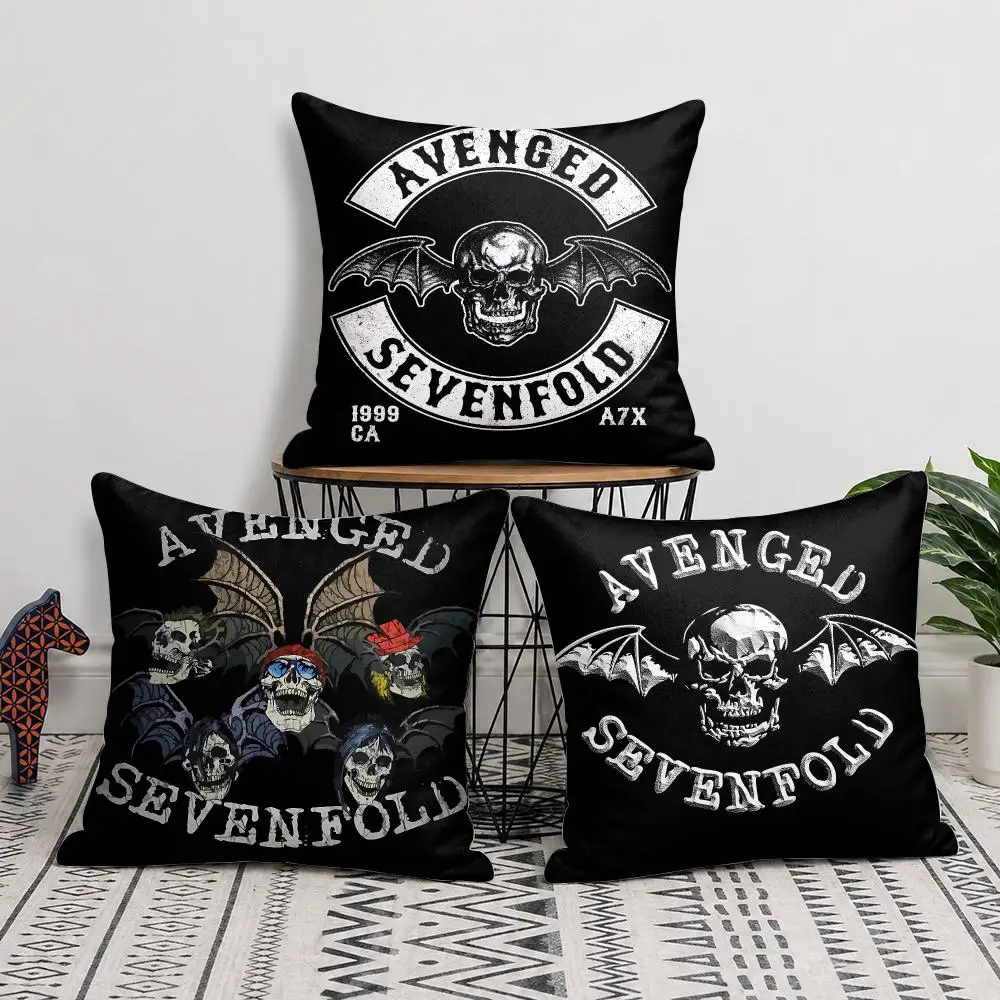 Avenged Sevenfold Cushion Cover Silky Short Plush Invisible Zipper Dustproof Sofa Pillow Case For Home Decor