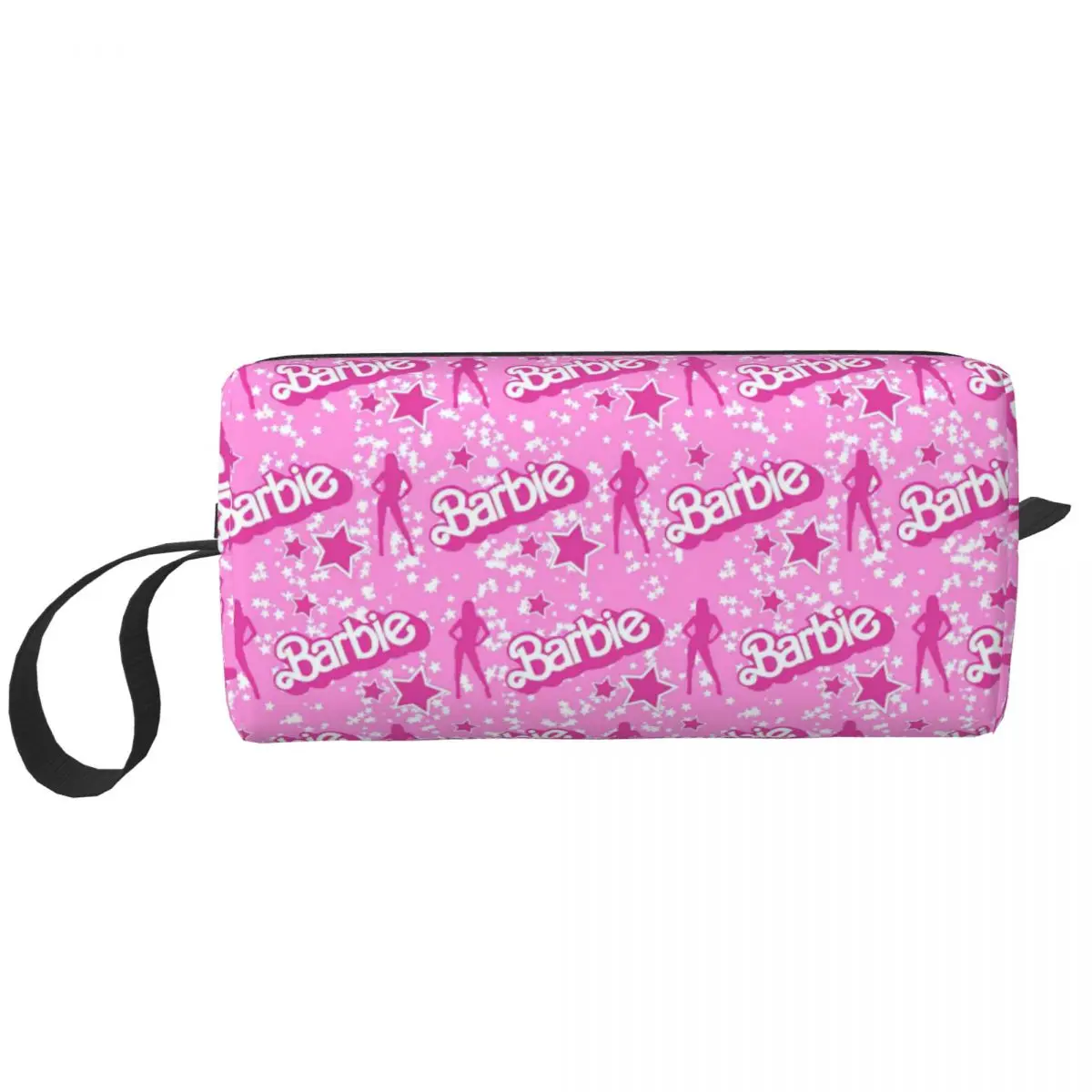 Pink Barbi Girl Large Makeup Bag Zipper Pouch Travel Cosmetic Bags Portable Toiletry Bag for Women