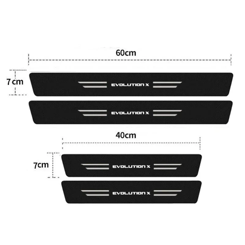 Car Threshold Sticker Front Door Sill Protector Strip For MITSUBISHI Evolution X Logo Lancer Colt Pajero Trunk Bumper Guard Trim