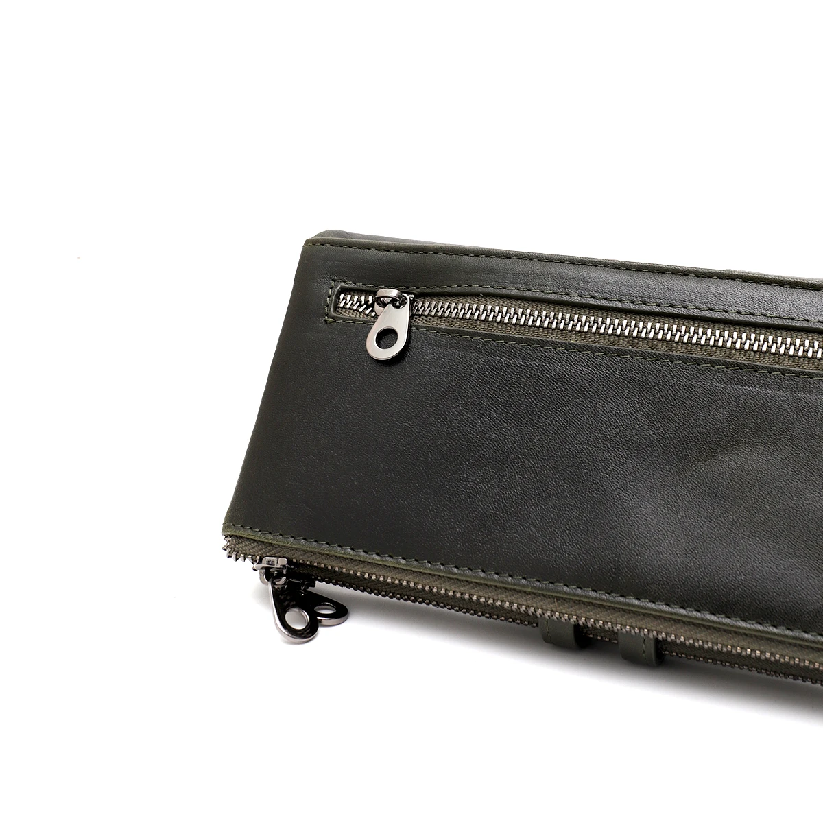 SC Real Oil Waxed Cowhide Leather Long Wallet Women Unisex Bifold RFID Multi Functional Card Holders Slots Coin Purse Fits Phone