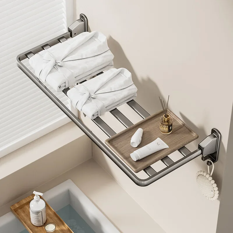 Folding Hanging Clothes Dryer Portable Metal Wall Clothes Horse Space Saving Balcony Shoes Racks Home Bathroom Storage Rack view 6