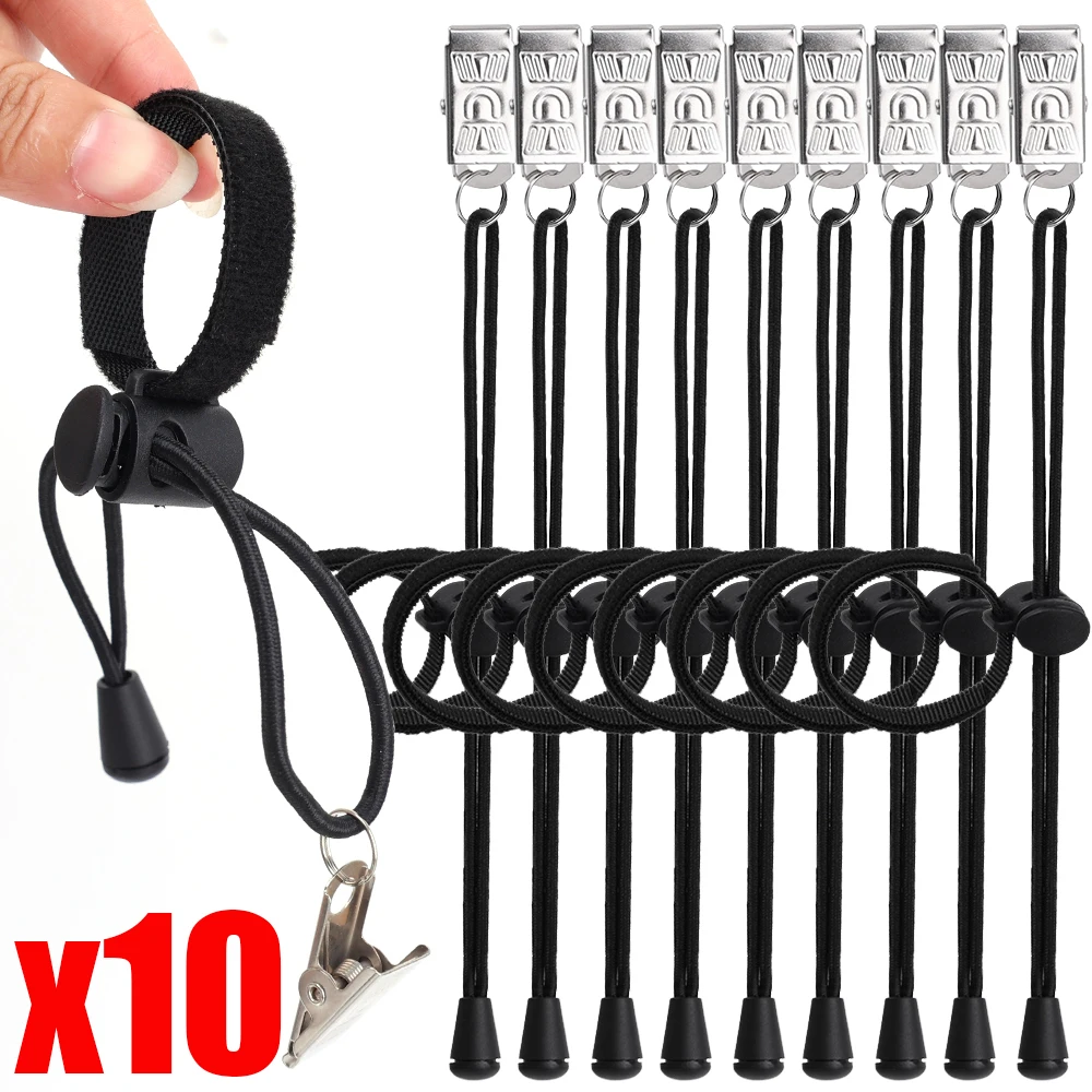 10/1PCS Photography Spring Clip Background Cloth Side Clamps 20cm Adjustable Elastic Cord Multi Functional Pants Shortening Clip