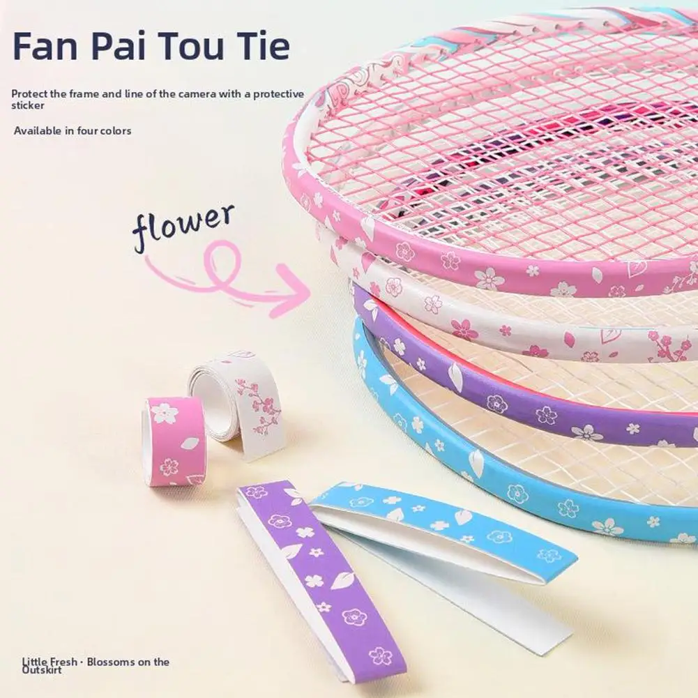 Tennis Badminton Racket Head Edge Protective Sticker Line Wear Tapes Self Adhesive Bat Resistant Frame Protector N2E1