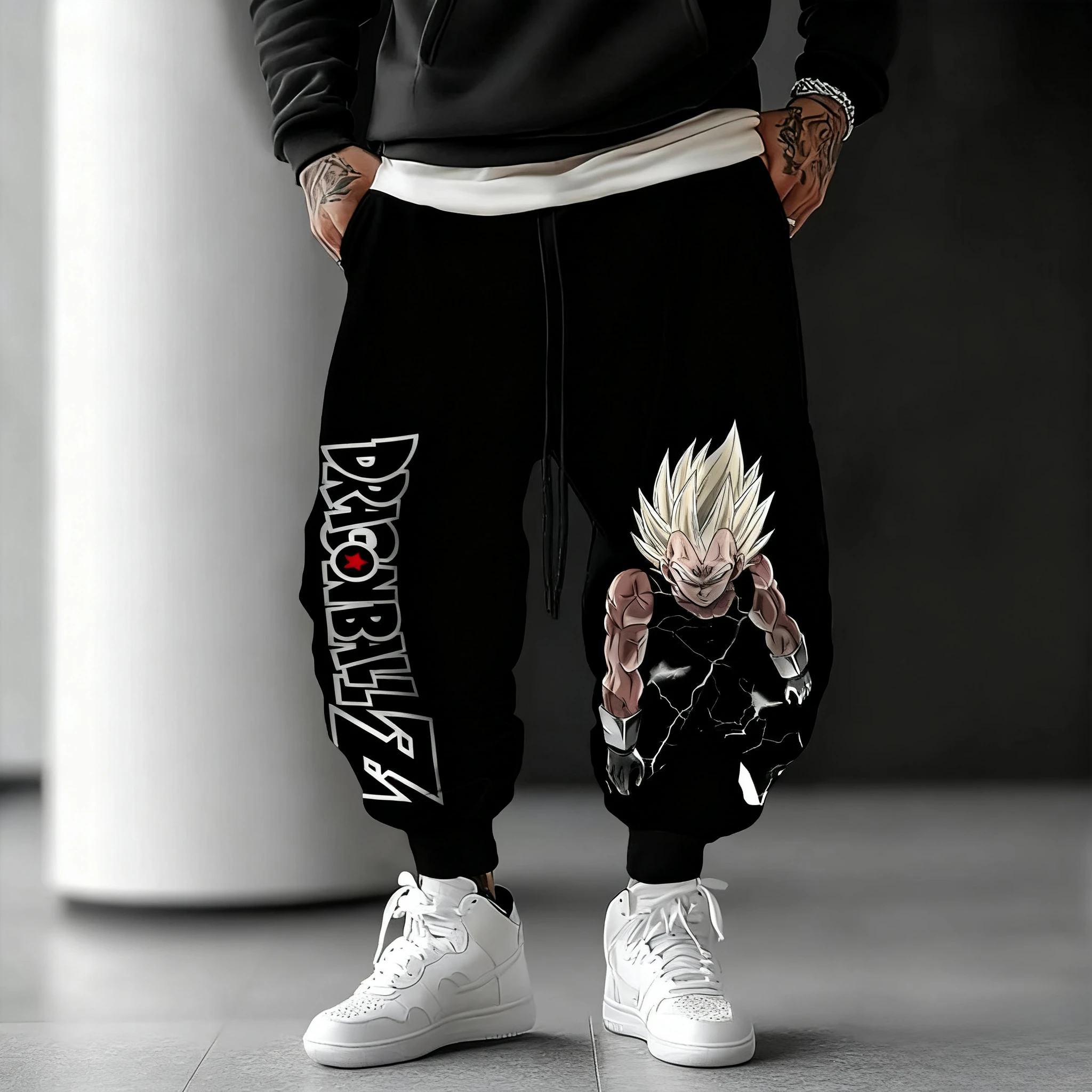 

Dragon Ball Z Anime Men Sweatpants Loose Streetwear Casual Pants Japanese Cartoon Printed Hip Hop Trendy Sportswear Gym Trousers