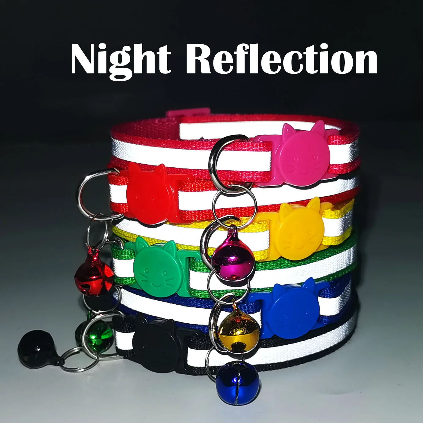 Personalized Cat Dog Collar Reflective With Bell Cute Cat Dog Collars Safety Breakaway Luxury Designer For Cat Pet Accessories