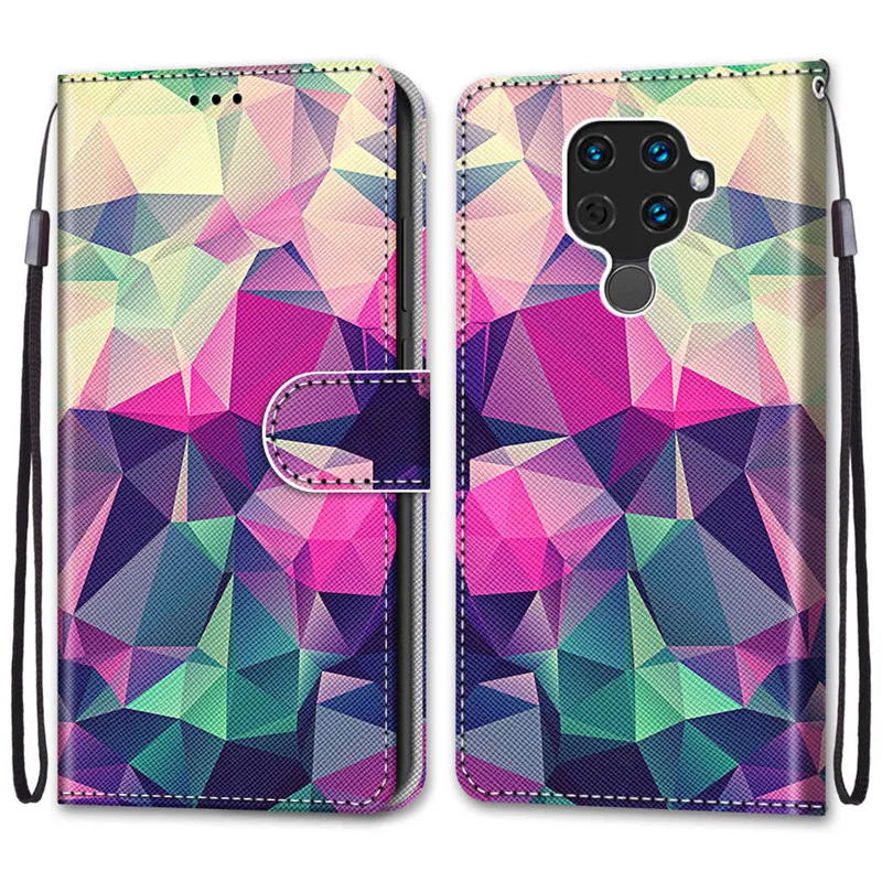 

Pop Luxury Animal Painted Flower Leather Case Etui For Huawei P20 P30 Lite Pro P8 P9 Lite 2017 Cover Flip Protect Mobile Phone C