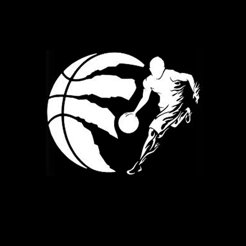 Basketball Player Car Sticker High Quality Car Window Decoration Personality Pvc Waterproof Decal Black/white, 14cm*11cm