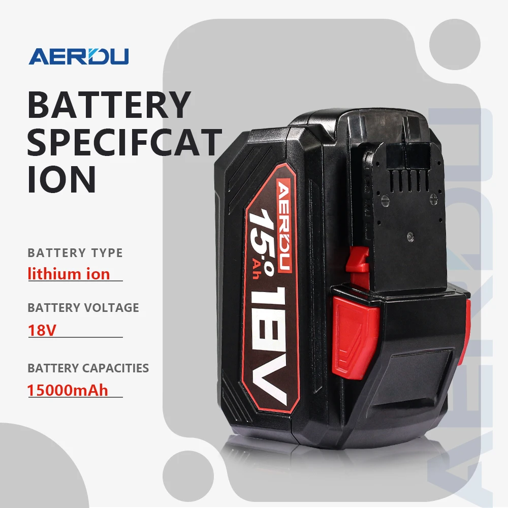 AERDU FOR Milwaukee 18V M18 Actual capacity 15Ah Li-ion Battery FOR milwaukee M18B6 XC 18V Power Tool Batteries 48-11-1815