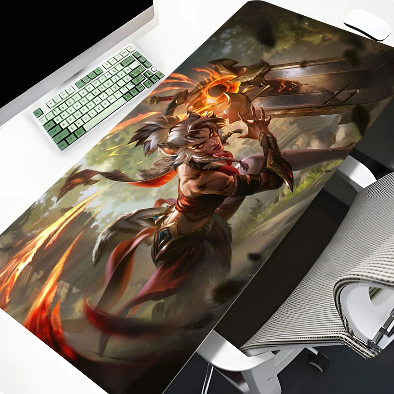 Riven League of Legends Mousepad Desk Accessories Gaming Mouse Pads Deskmat Keyboard Office Mat Anime Mause Pc Gamer Pad Carpet