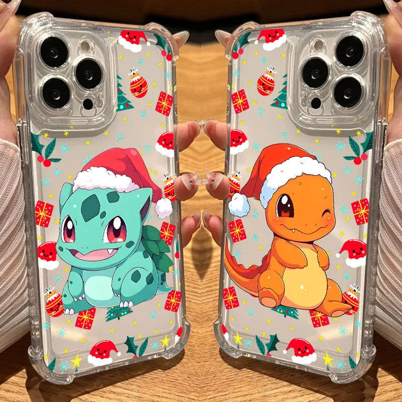 Прозрачный чехол для телефона Cute Pokemons Christmas 17 PM для iPhone 17, 16, 14, 15, 11, 12, 13 Pro Max 16E 15 16 Plus 17Air, мягкий противоударный чехол