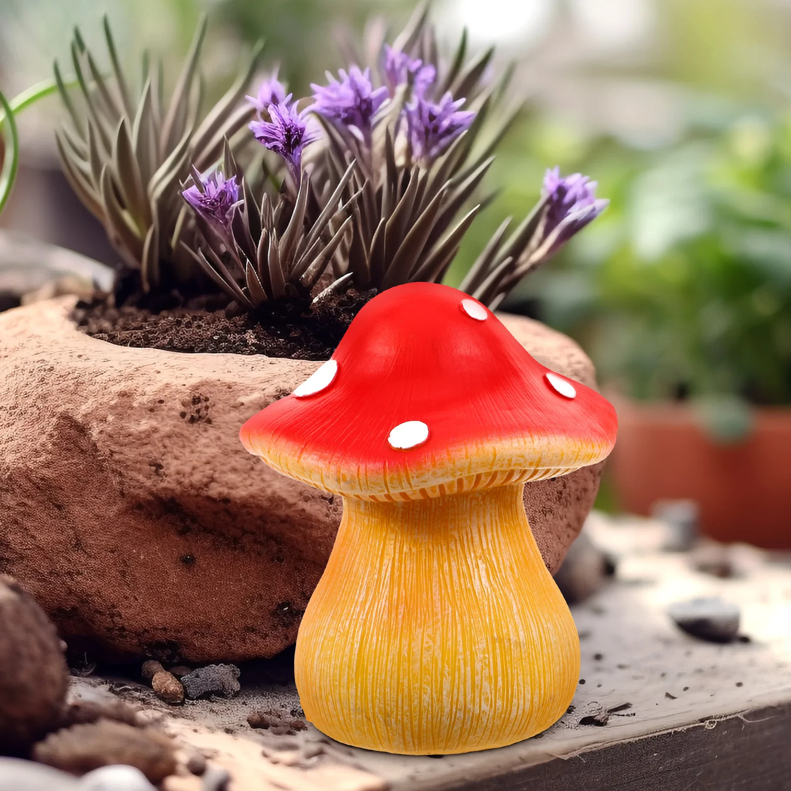 إخفاء في الهواء الطلق الفطر حديقة تمثال الراتنج مفتاح حامل صندوق إخفاء المفاتيح بأمان في ساحة أو فناء ديكور حديقة تمثال #4