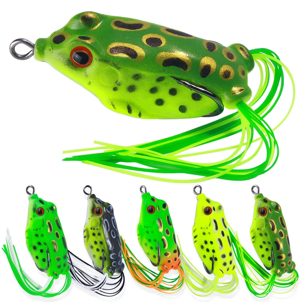 Popper Frog Soft Lure Predator Fishing Topwater Wobblers Walk Fish Lure for  Catfish 4cm 5cm 5.8 cm Fishing Tackle​