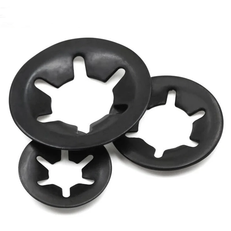 340PCS M3M4M M6M8M10M12 Plum Blossom Hole Retain Ring Bear Clip 65 Mn Steel Star Lock Locking Washer Assortment Kit