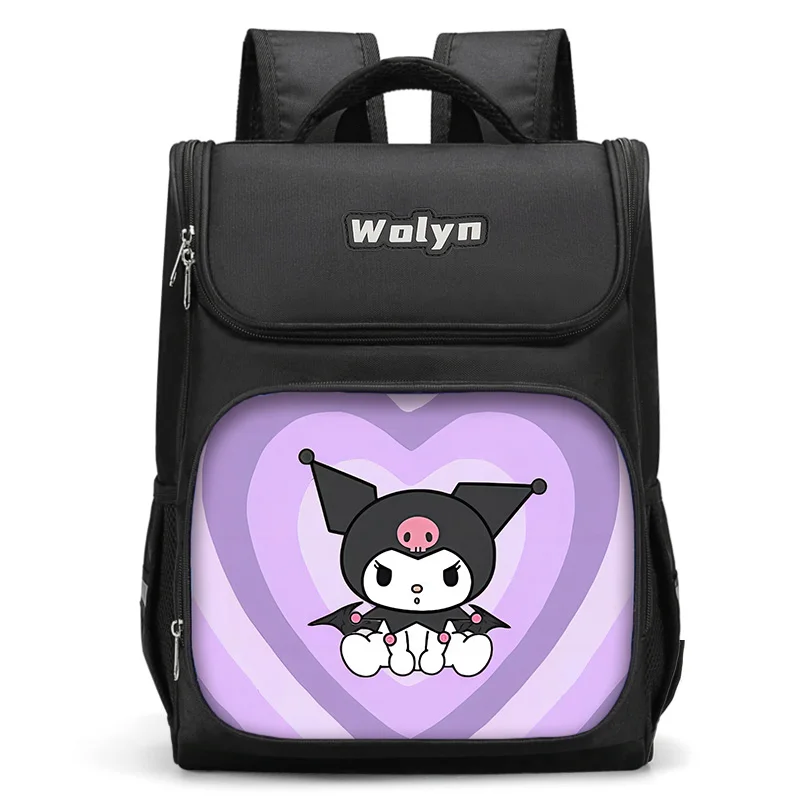 Sanrio Cute Cartoon Kuromi Large Child Backpack Boy Girls School Bag For Men Women Traveling Backpack Durable Multi Compartmen