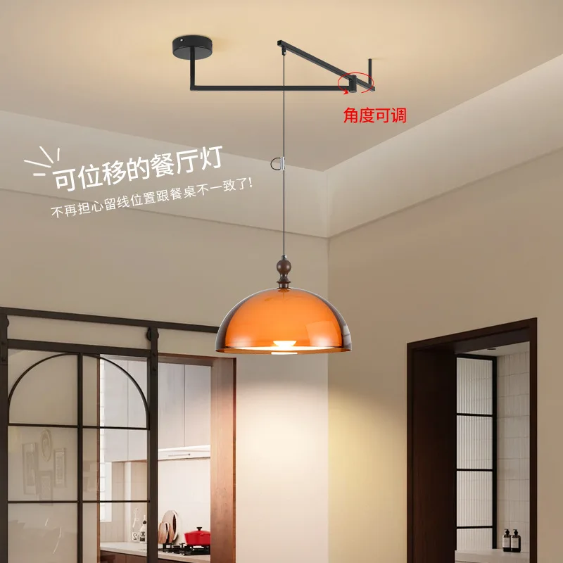 Grand View Garden Restaurant Chandelier, Medieval French Retro 2025 New Creative Personality Art Round Table Rocker