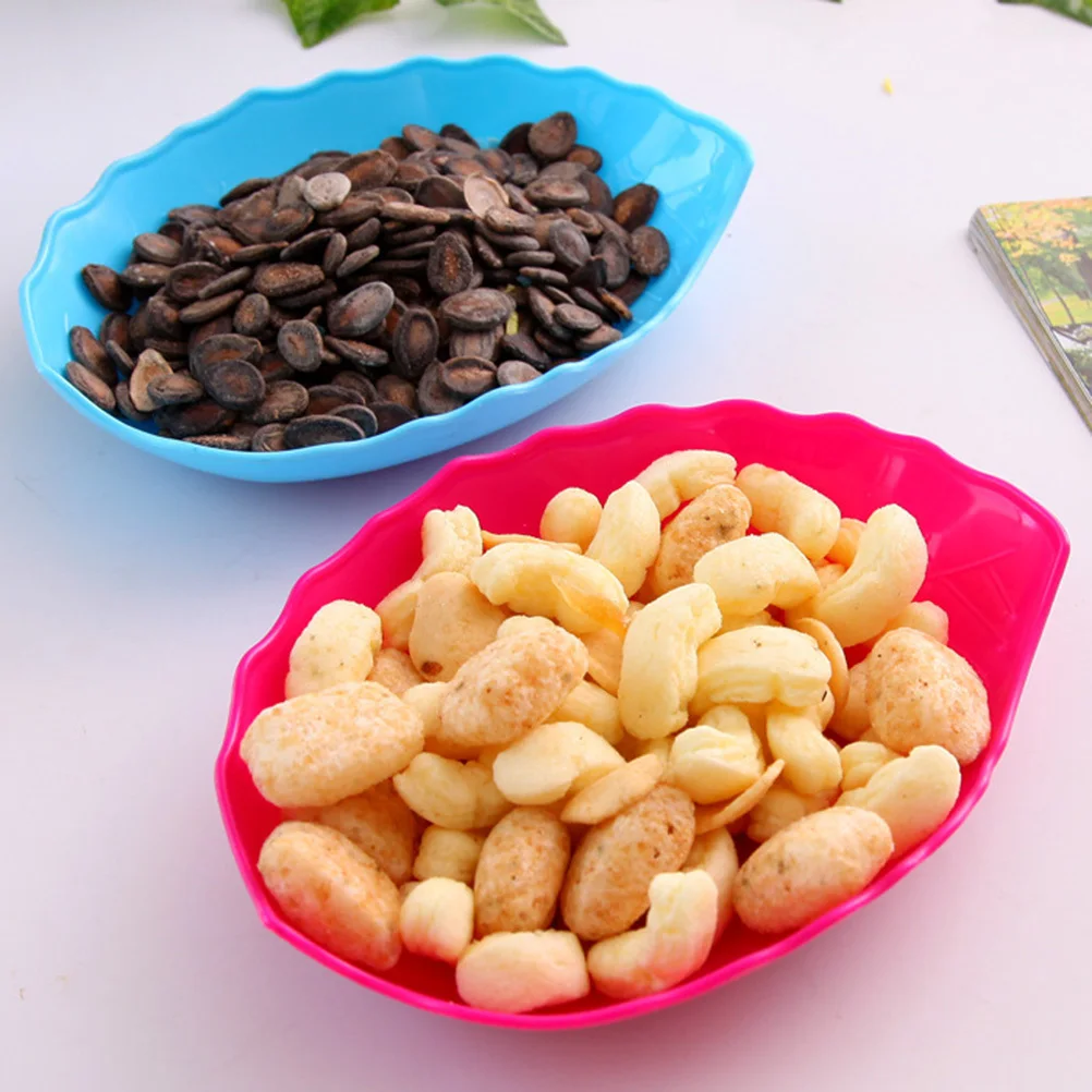 

10Pcs Leaf Fruit Plate Food Grade PP Material Sturdy Candy Snack Dish Home Office Kitchen Decoration for Christmas Birthday