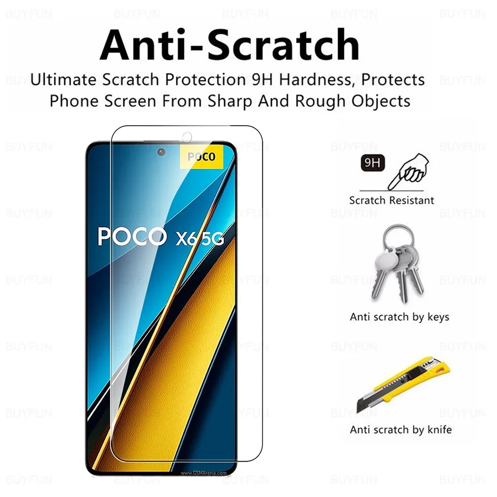 For Poco X6 5G Glass 6in1 Tempered Glass Camera Film Little X 6 X7 Pro X7Pro X6Pro PocoX6 PocoX7Pro PocoX6Pro Screen Protector