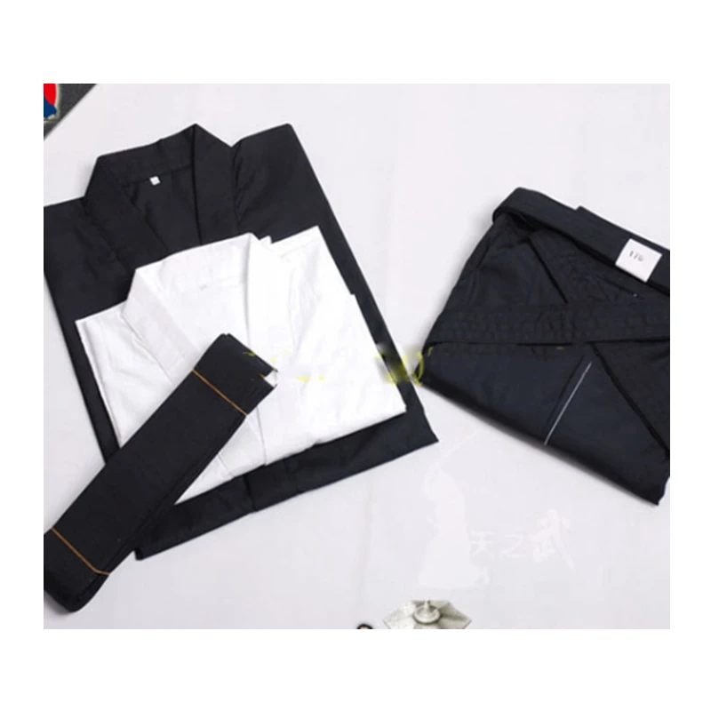 

Iaido Iao Uniform 4-pieces Sets Tops Jacket Shitagi Underwear Hakama Obi Belt for Men Women Japanese Martial Art Samurai Costume