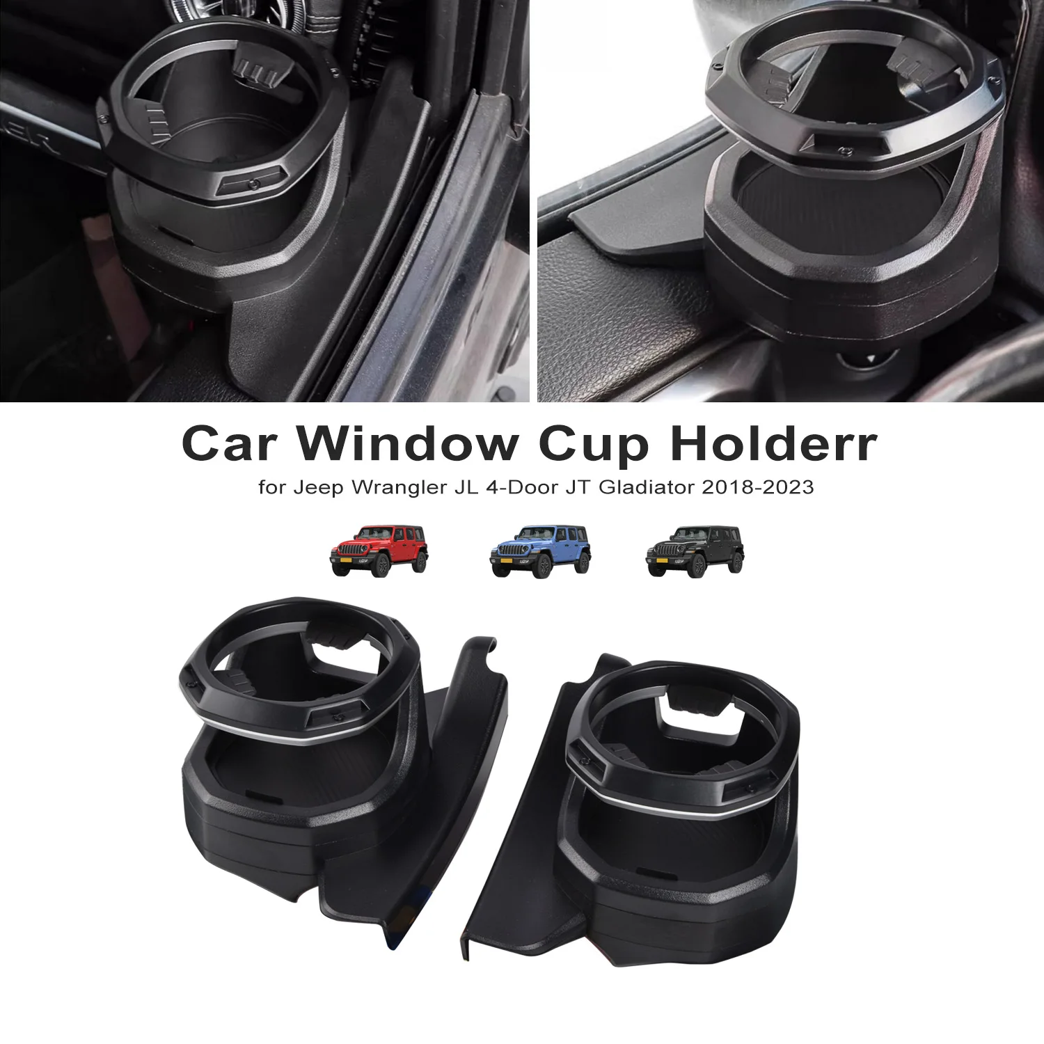 Portable Car Window Cup Holderr For Jeep Wrangler JL 4-Door JT Gladiator 2018-2023 Stand Container Auto Interior Supplie