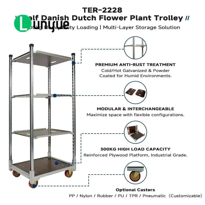 Heavy Duty Steel Mesh Plant Stand with 4 Wheels Portable Flower Pot Holder Trolley for Garden Patio Home Outdoor Easy Move