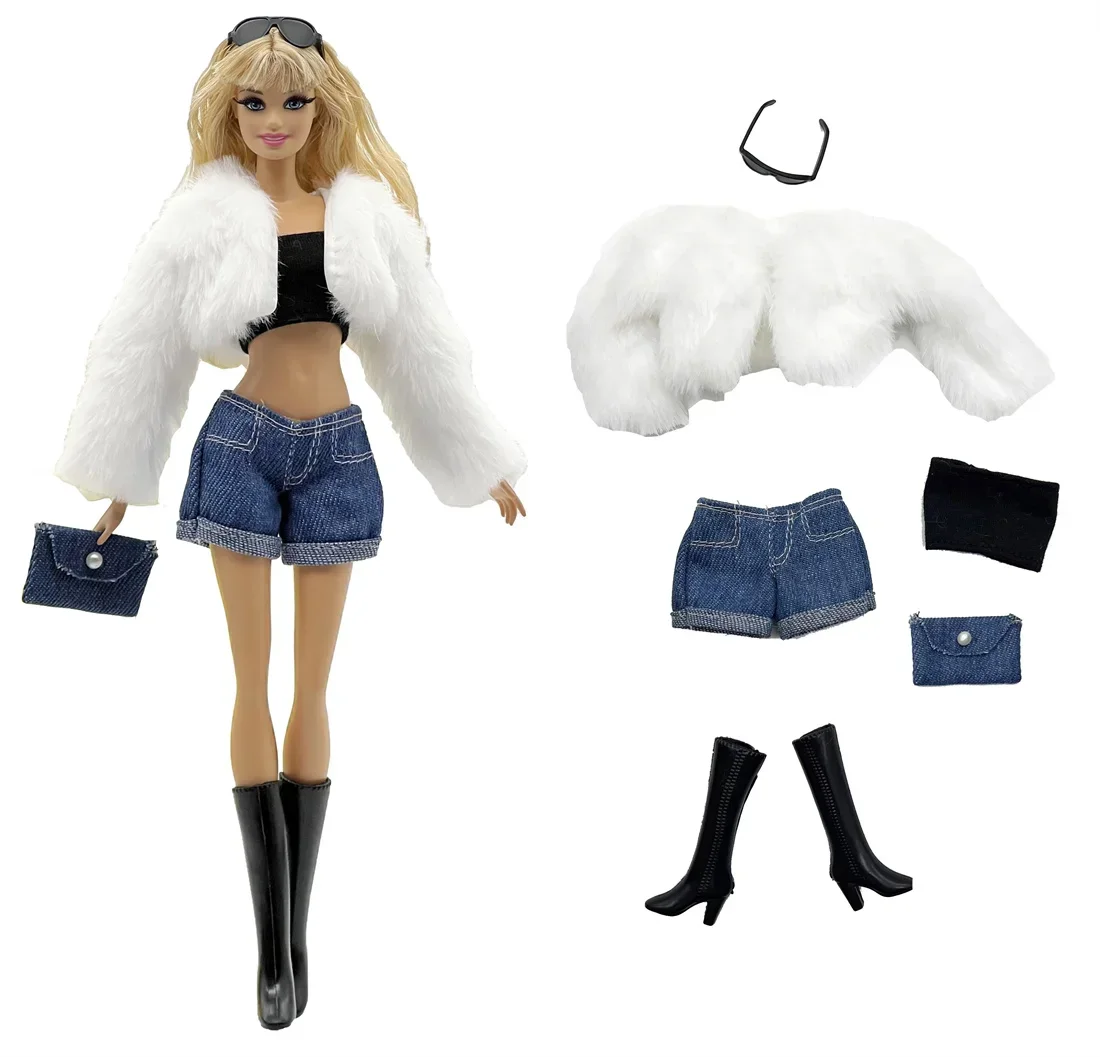 1 Set Cloth Doll Accessories Fashion Casual Wear Cool Clothes+Shoes for 11.5 Inch 30cm Doll Kids or Birthday Gift