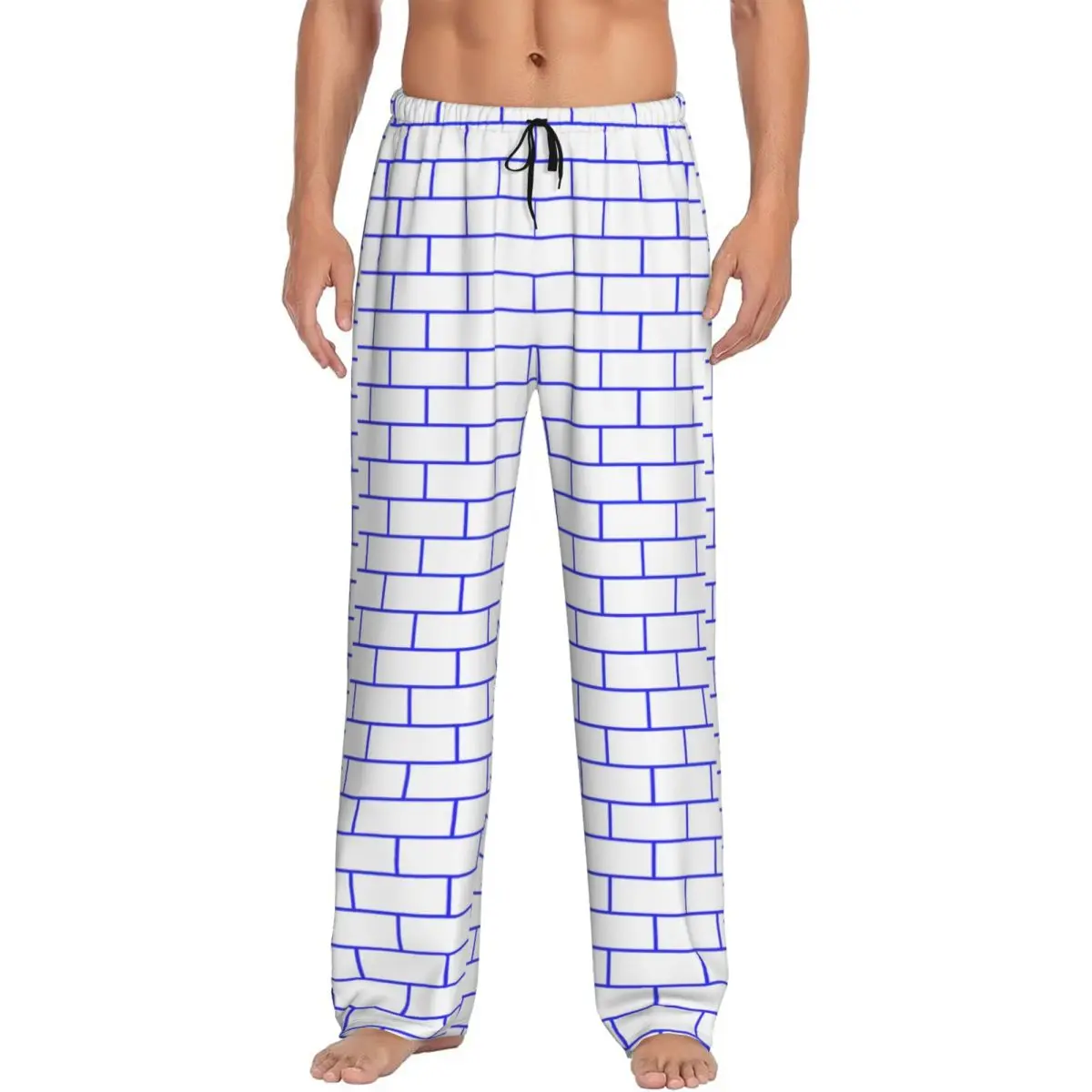

Custom Men Brick House Horizontal Hyperlink Blue Pajama Pants Salamander Animal Sleepwear Sleep Lounge Bottoms with Pockets