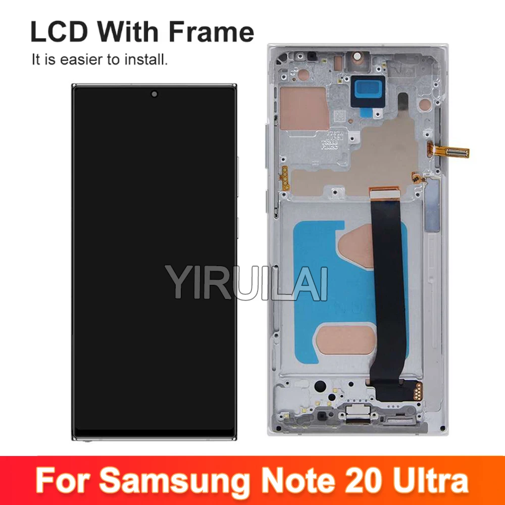 TFT Tested For Samsung Note 20 Ultra With Frame For Note 20 Ultra N985F N985F/DS Lcd Display Digital Touch Screen Replacement