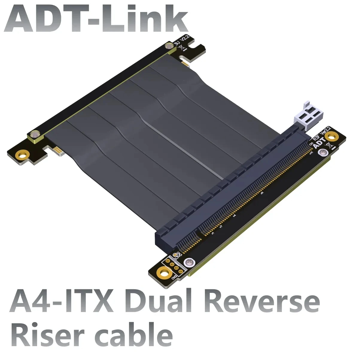 

ADT-Link PCI-Express x16 3.0 Riser Cable Full Speed Stable For A4 ITX Chassis Dual / Single Reverse-angle 16x GPU Graphics Card