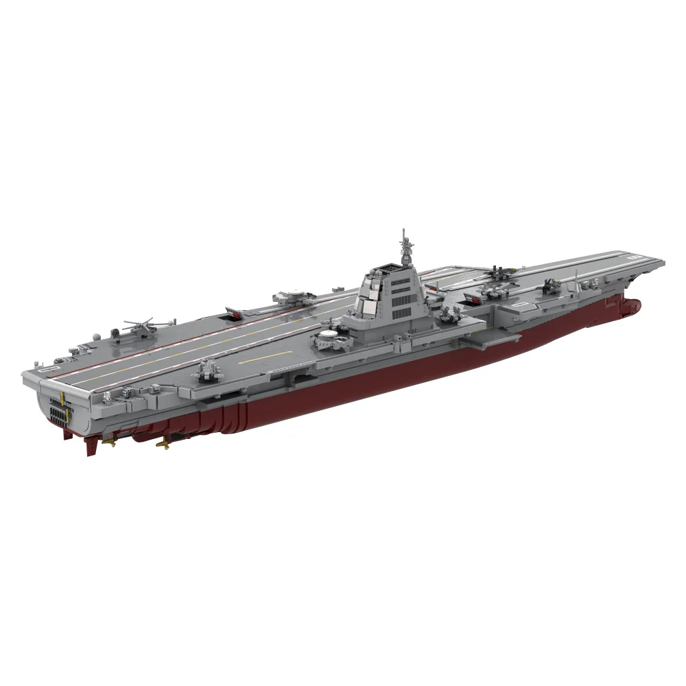 

MOC 1/200 China Navy Air Carrier Battleship Building Blocks Model 18 FUJIAN Carrier Battleship Military Warship Bricks Toys Gift