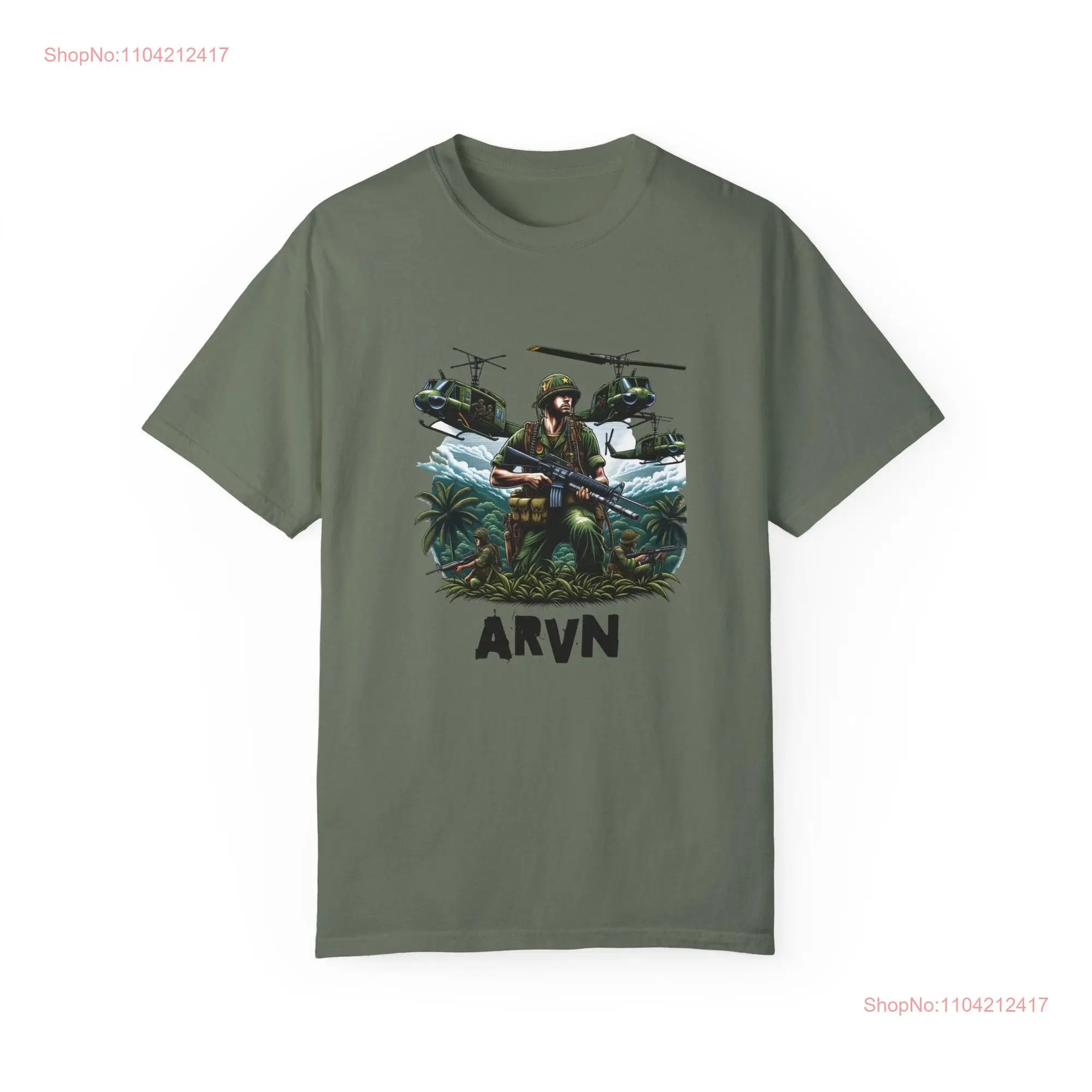 Vietnam Era ARVN Jungle Patrol Garment Dyed T shirt long or short sleeves