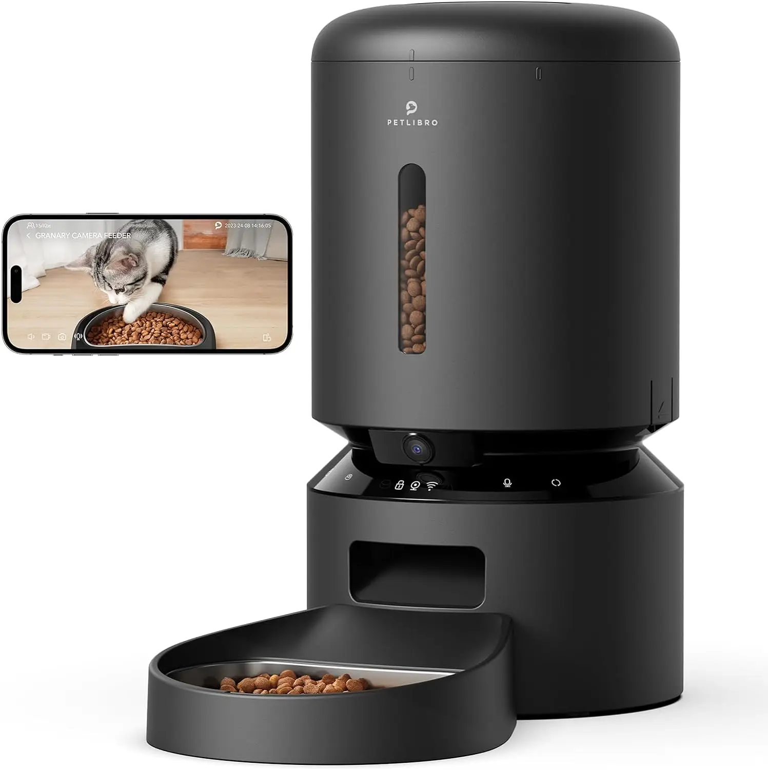 

PETLIBRO Automatic Cat Feeder with Camera, 5G WiFi Pet Feeder with 2-Way Audio, Low Food & Blockage Sensor, Motion &Sound Alerts