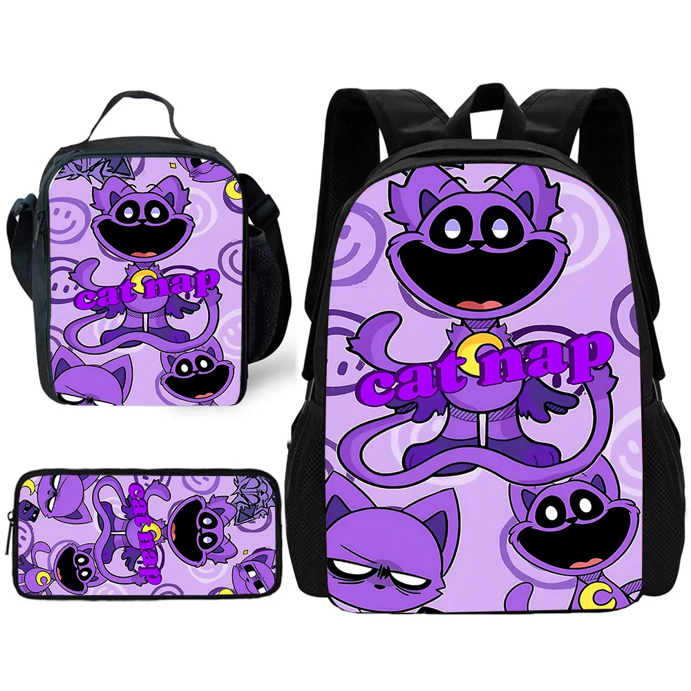 3 pcs set Cute For Smilings Critters Child School Backpack with Lunch Bags ,Pencil Bags ,School Bags for Boys Girls Best Gift