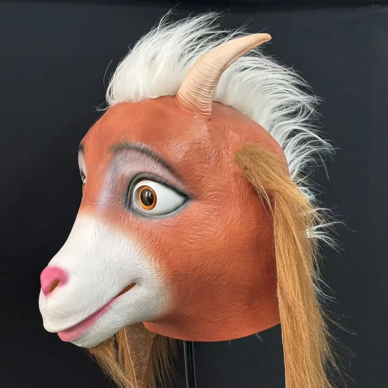 Niedliche Schafkopf-Maske, Latex-Tiermaske, Neuartiges Halloween-Kostüm für Maskenball-Party – Detail 1