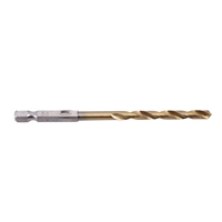 ABJI-13Pc HSS Titanium Coated Drill Bit Set With 1/4Inch Hex Shank With 5 Inch Automatic Center Hole Punch Marker Scriber