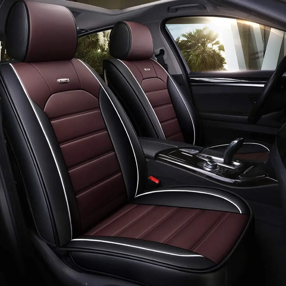 

Leather Seat Covers, Universal Car Seat Covers Full Set, 5-Pack Front and Back Seat Cover Protector for Car, Waterproof Automoti