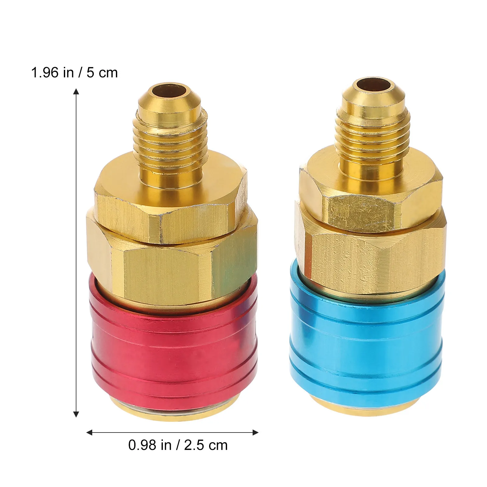 2Pcs R134a Ac Manifold Couplers Kit Premium Brass Air Condition Connector for Car Air Conditioning System Charging Evacuation