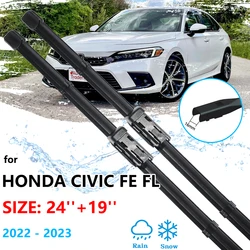 2x For Honda Civic FE FL MK11 2022 2023 For Frameless Wiper Blades Rubber Tablet Windshield Windscreen Windows Replacement Parts