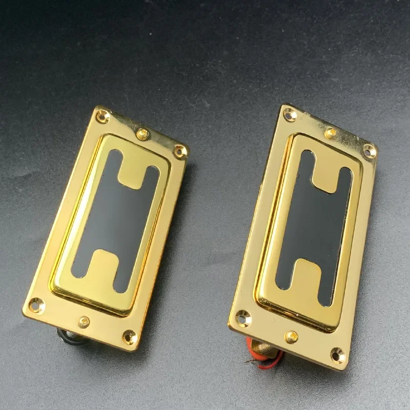 

Mini Style Two Line Sealed Electric Gutiar Bass Humbucker Pickup Neck/Bridge Pickup Gold