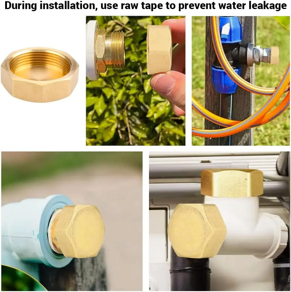 1/3/5pcs Brass Pipe Cap 1/8