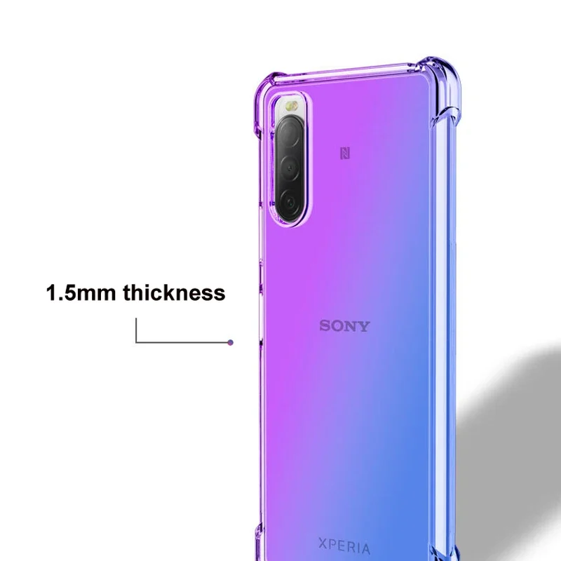 Shockproof Air-Bag Case for for Sony Xperia 10 1 VI 5 V IV III II Ace 8 Gradient TPU Silicone Cover Four Corners Anti-Drop Shell view 5