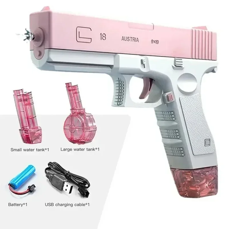 Summer Water Guns Gaming Toy Fully Automatic Continuous Fire Watergun Shark Electric Water Gun Large Capacity Water Spray Gun