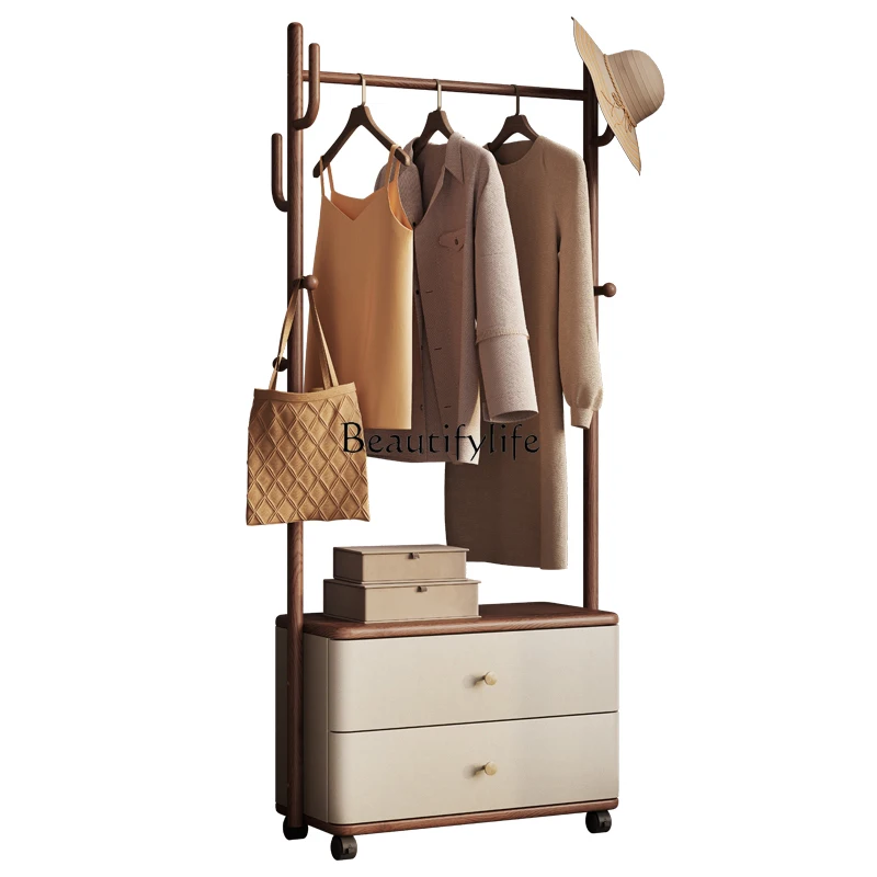 01Hanging hanger floor-to-ceiling bedroom solid wood living room simple home surprise dead hanging bag coat rack