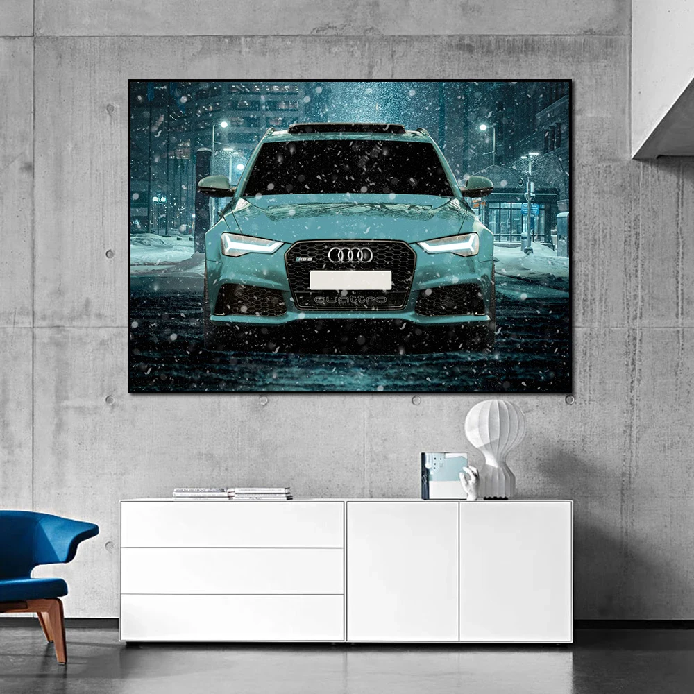 Audi Quattro Supercars Series RS6/RS7/R8 Canvas Painting HD Print Wall Art Pictures Bedroom Home Decoration Fans Collect Artwork