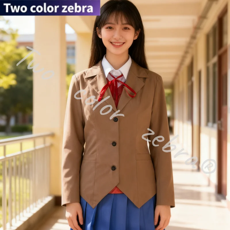 

Literature Club Monika Cosplay Costumes Anime Sayori Yuri Natsuki Halloween Wig Set School Uniform Girl Women Costumes