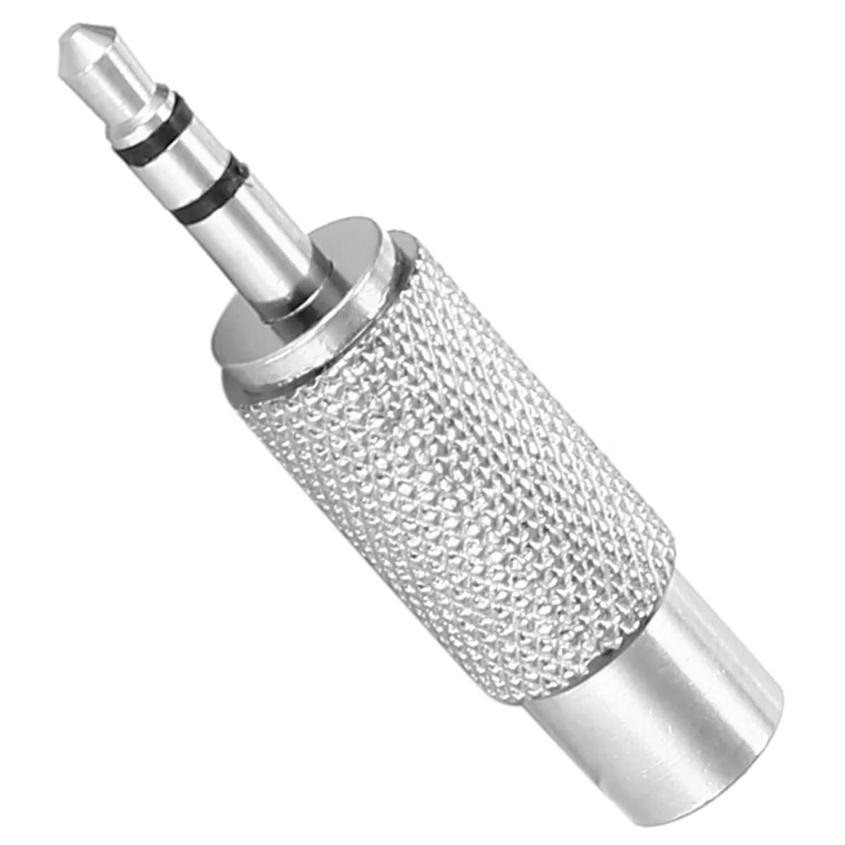 3,5-mm-Stereo-Stecker auf Cinch-Mono-Buchse, Audio-Adapter, silberfarben