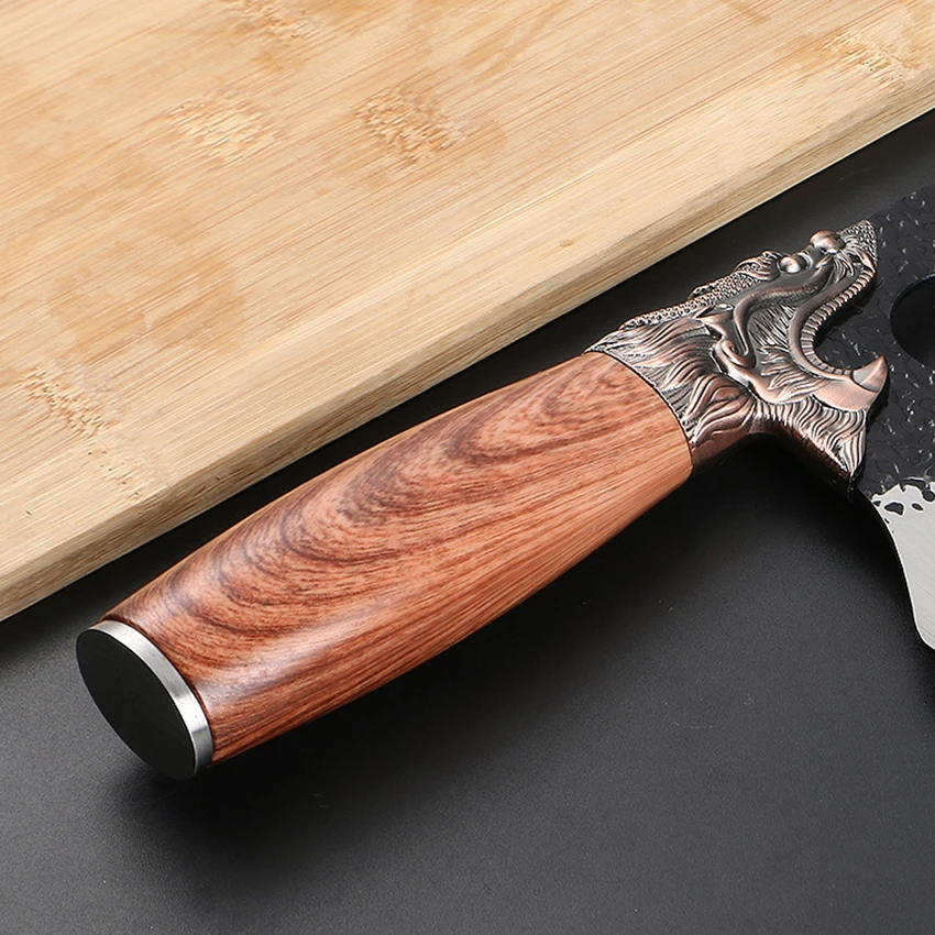 Handmade Forged Kitchen Bone Knife Chopping Knife Butcher Durable Hard Blade Stainless Steel Chopper Cleaver Knife Home Cooking