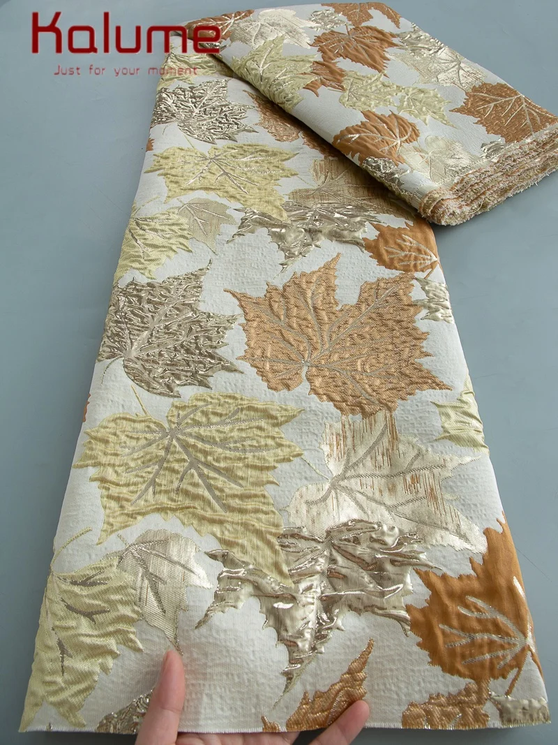 Kalume الأفريقي الديباج أقمشة الدانتيل النيجيري الجاكار مذهب أقمشة الدانتيل عالية الجودة السفينة من الولايات المتحدة لفستان الخياطة القماش F5100