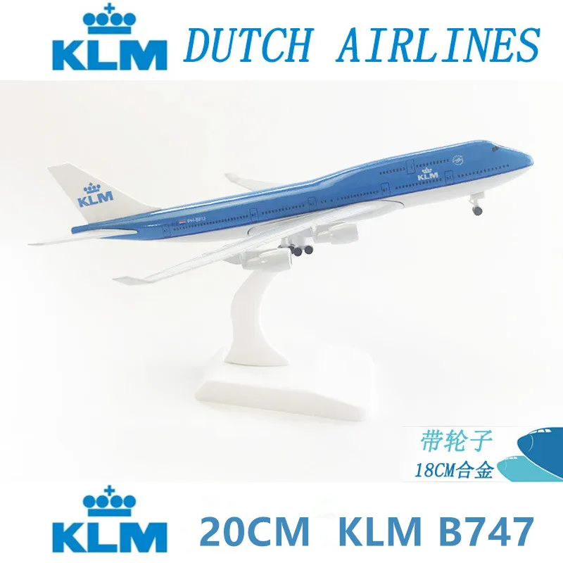 16 سنتيمتر/20 سنتيمتر نموذج الخطوط الجوية الهولندية KTM B747 دييكاست سبيكة طائرة الخطوط الجوية الطائرات مع حامل الهبوط جمع العرض
