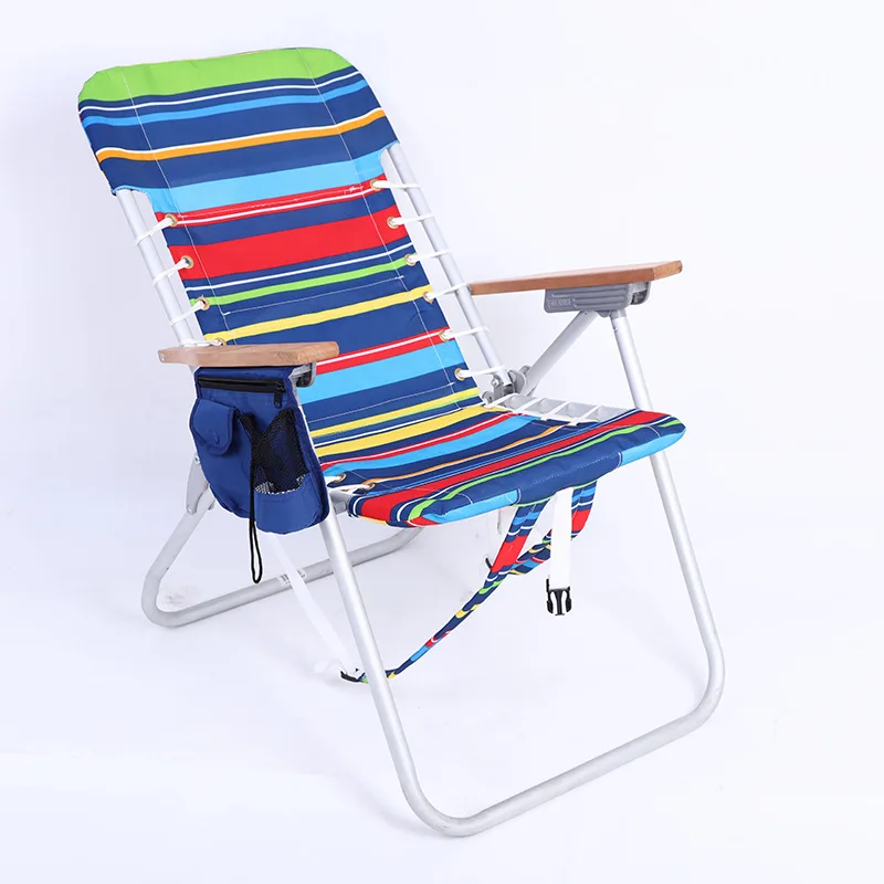 Foldable Camping Chair Rainbow Patio Beach Picnic Chairs Outdoor Folding Backpack Camping Furnishings with Cup Holder Design view 3
